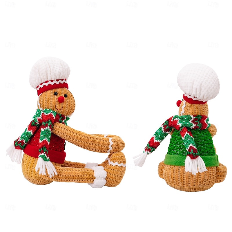 Christmas Curtain Tiebacks, Gingerbread Man Christmas Decoration Xmas Party Creative Curtain Holders, Chef Hat Home and Window Decor3