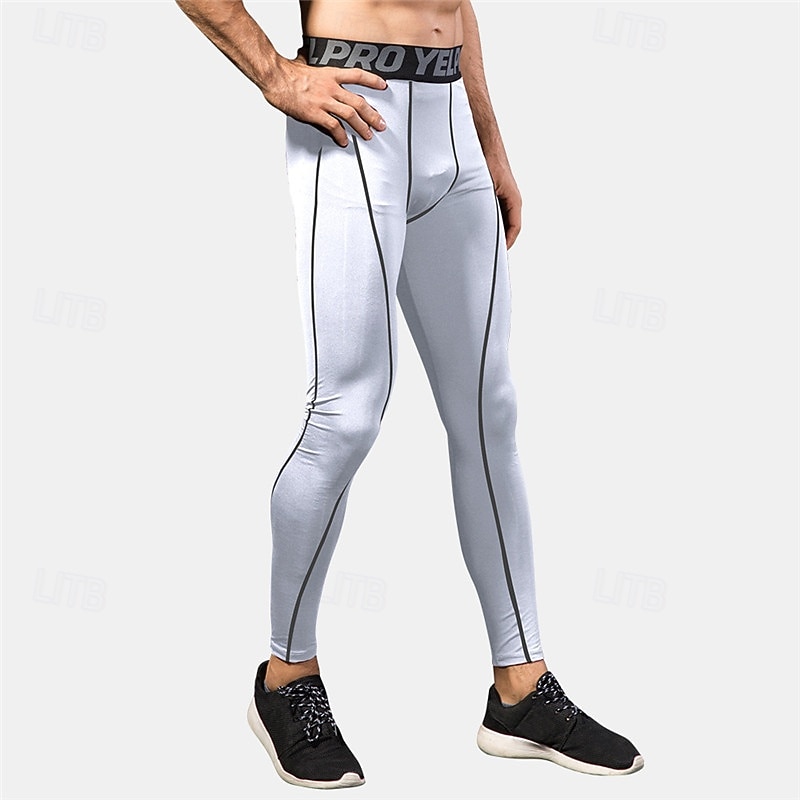 Men's Leggings Running Pants Compression Tights Leggings Track Pants Pocket Elastic Waistband High Waist Tights Outdoor Sports & Outdoor Athletic Fall Quick Dry Lightweight Soft Marathon Running3