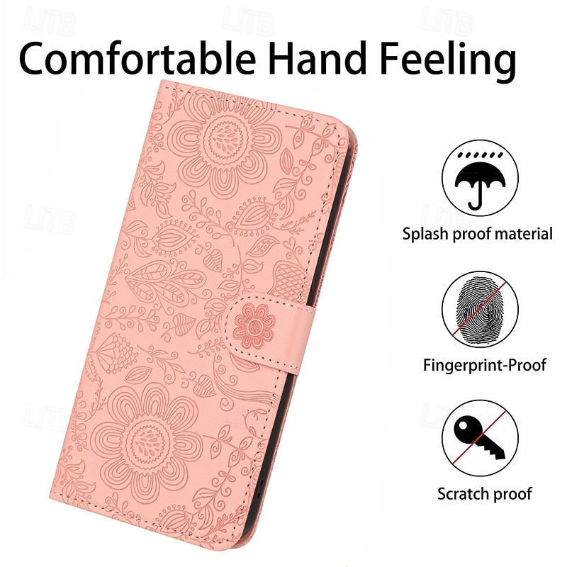 Phone Case For iPhone 17 Pro Max 17 Air 16 15 14 Pro Max Plus 13 12 11 Pro Max Mini Wallet Case with Wrist Strap Kickstand Warm Flower Floral TPU PU Leather4