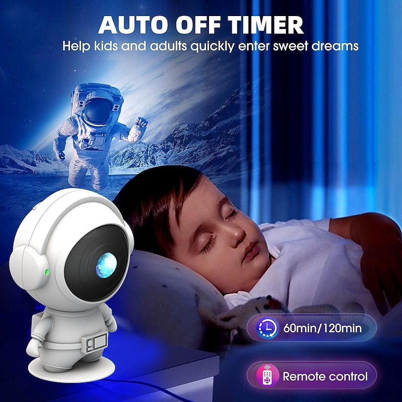 LED Smart Light Astronaut Starry Sky Projection Lamp for Halloween, Star Laser Projector with Remote Control, Perfect Gift for Creating a Dreamy Atmosphere, Astronaut-Themed Decor2