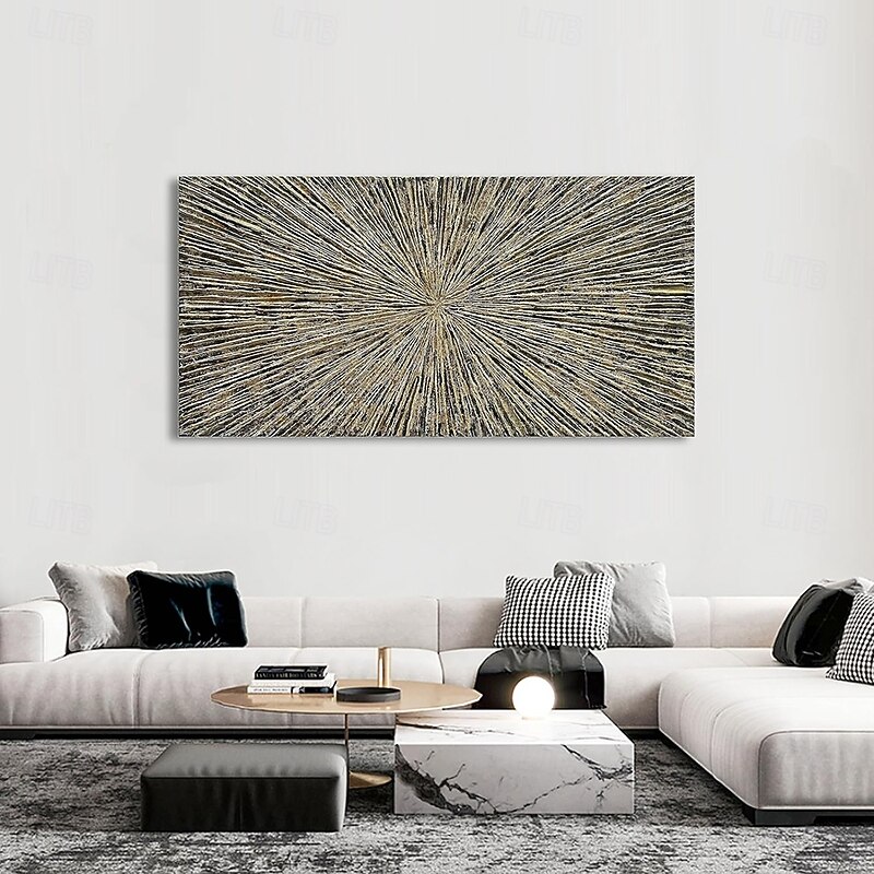 Handmade Oil Painting Canvas Wall Art Decoration Modern Abstract Texture Golden Glow Living Room Sofa Background for Home Decor Rolled Frameless Unstretched Painting2