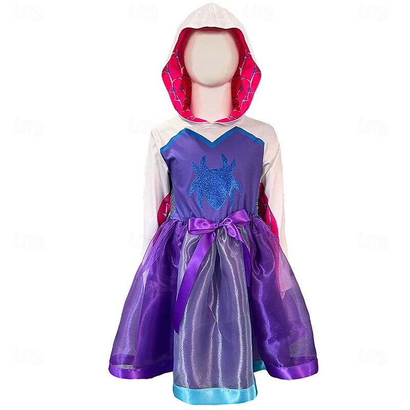 Spider Superhero Gwen Halloween Dress Outfits Sexy Costume Kid's Girls' Carnival Party Easy Halloween Costumes Dress Up2