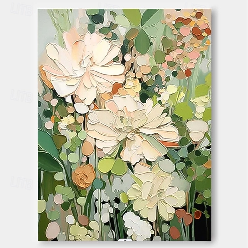 Oil painting handmade Impressionism Floral Paintings handmade Flower Oil Painting Abstract Rose Flower Painting Flower Landscape Painting Floral Wall Art Canvas Spring painting for Living Room4
