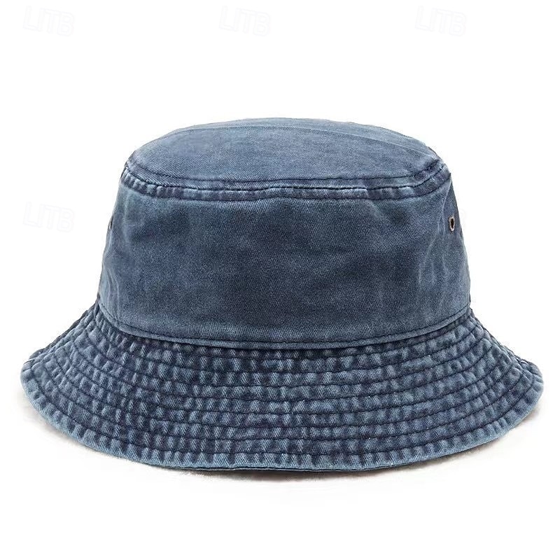Men's Bucket Hat Sun Hat Black Navy Blue 100% Cotton Fashion Casual Street Daily Date Plain Sunscreen Breathable3
