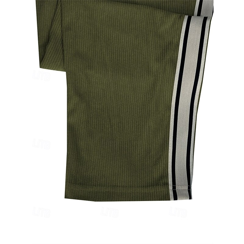 Men's Sweatpants Corduroy Pants Trousers Straight Leg Sweatpants Pocket Drawstring Elastic Waist Color Block Comfort Sports Outdoor Daily Fashion Casual ArmyGreen Black Micro-elastic3
