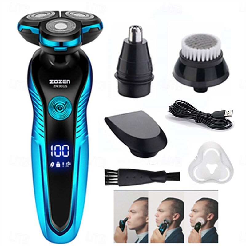 4-In-1 Multi-Function Electric Shaver Washable Rechargeable Electric Shaver Clipper Men's Shaver Beard Trimmer Both Wet And Dry