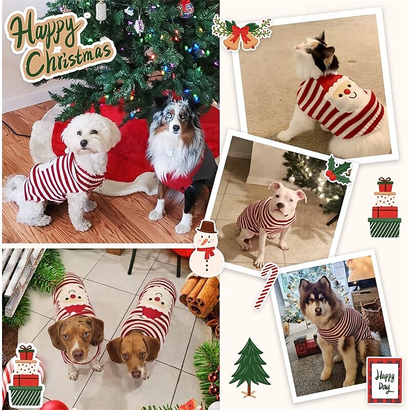 Dog Cat Sweater Jumper Fashion Winter Warm Fashion Comfortable Christmas Christmas Outdoor New Year Dailywear Homewear Dog Clothing for Small Medium3