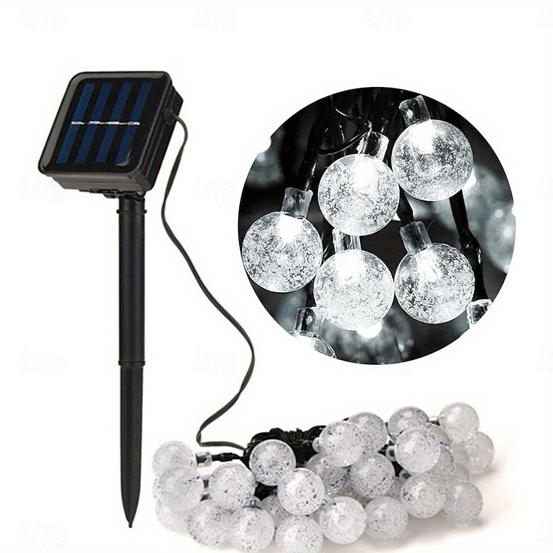 Elegant Wedding Reception Party Solar Bubble Ball Light String Halloween Christmas Wedding Party Atmosphere Decoration Light String 5M-20Leds/7M-50Leds/12M-100Leds3