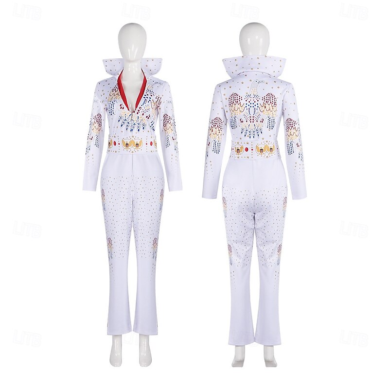 Superstar Couples Jumpsuit Halloween Group Couples Costumes Adults' Men's Women's Cosplay Performance Masquerade Easy Carnival Costume3