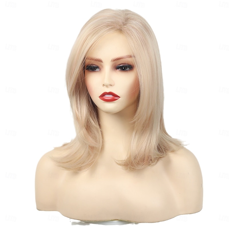 Gwen Stefani Inspired Wigs Light Blonde Wigs for Women Shoulder Length Natural Curly Wigs for Daily Use4