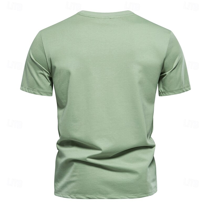 Men's Summer Cool Cotton Blend T-shirt  Crewneck Short Sleeve Quality Embroidery Mens Summer T Shirts2
