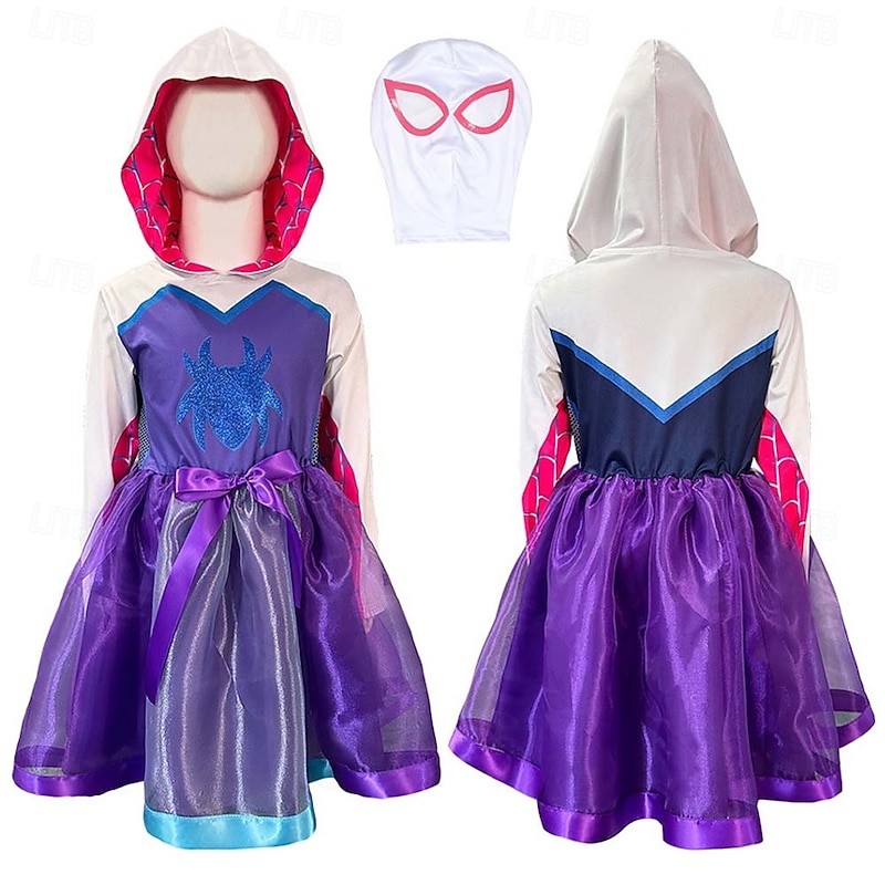Spider Superhero Gwen Halloween Dress Outfits Sexy Costume Kid's Girls' Carnival Party Easy Halloween Costumes Dress Up