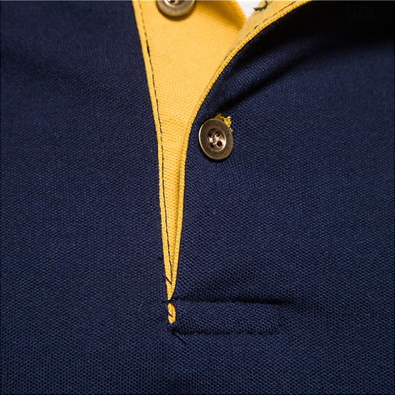 100% Cotton Badge Embroidery Polo Shirt for Men Short-sleeved Patchwork Men's Polos Quality Summer Brand Men Clothing3