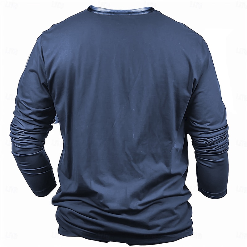 Christmas Men's Funny Christmas Henley T Shirt Santa Claus Letter Letters Letter Print Sports Fashion Daily 3D Printing Henley Long Sleeve Street Casual Daily Red Dark Blue Gray Long Sleeve Henley2