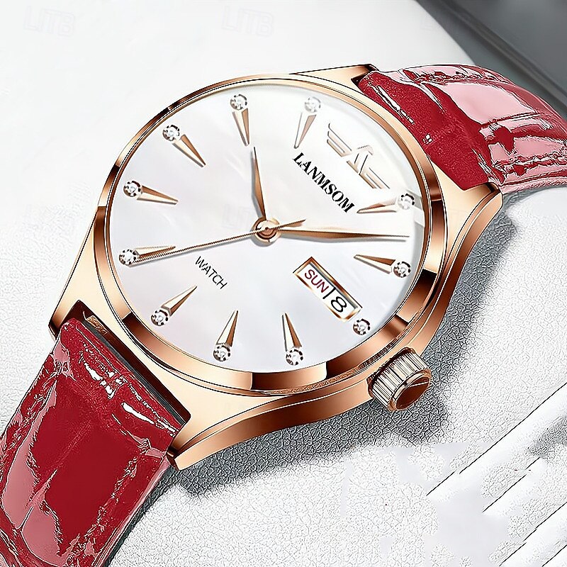 Brand Trend Fashion Women's Watch Sports Dual Calendar Waterproof Fully Automatic Luminous Steel Strip Women's Watch4