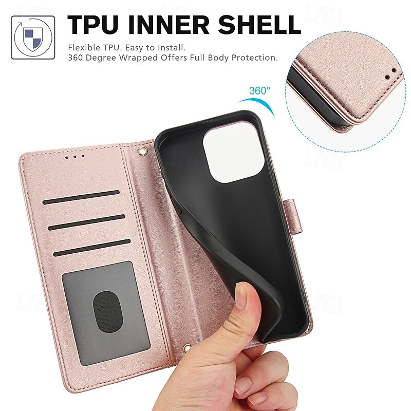 Phone Case For iPhone 17 Pro Max 17 Air 16 15 14 Pro Max Plus 13 12 11 Pro Max Wallet Case Full Body Protective with Wrist Strap Kickstand Retro TPU PU Leather3