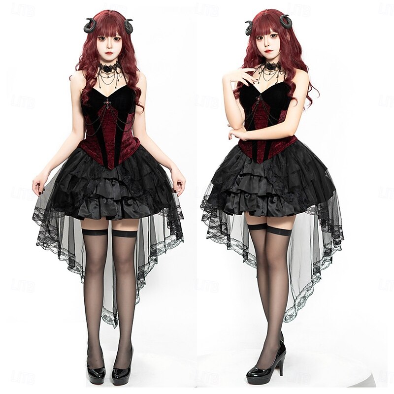 Vampire Halloween Cosplay Costume Cosplay Adults' Women's Carnival Masquerade Party Masquerade Easy Halloween Costumes Dress Up