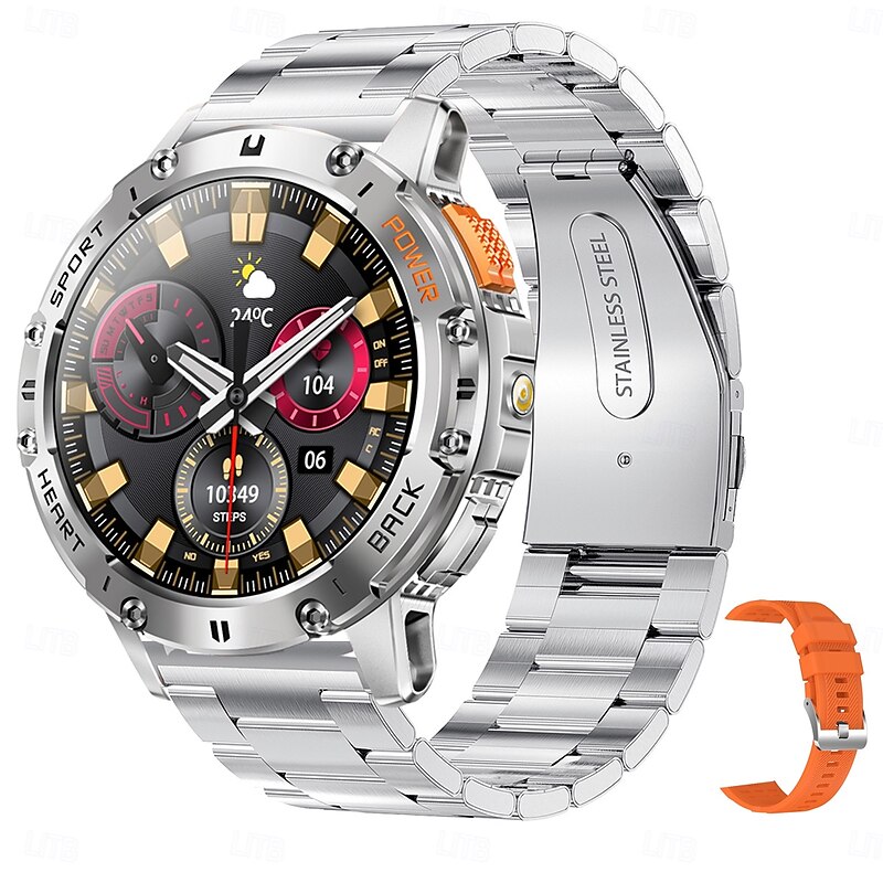 iMosi K65 Smart Watch 1.43 inch Smartwatch Fitness Running Watch Bluetooth Pedometer Call Reminder Activity Tracker Compatible with Android iOS Women Men Hands-Free Calls Waterproof Media Control IP2