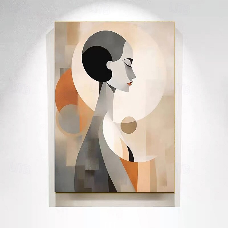 Hand-painted lady Gril abstract painting Handmade female art Abstract portrait  woman beauty abstract art Home Wall Decor No Frame4