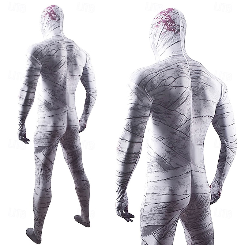 Mummy Halloween Cosplay Costume Masquerade Adults' Men's Women's Carnival Masquerade Party Halloween Masquerade Easy Halloween Costumes Dress Up3