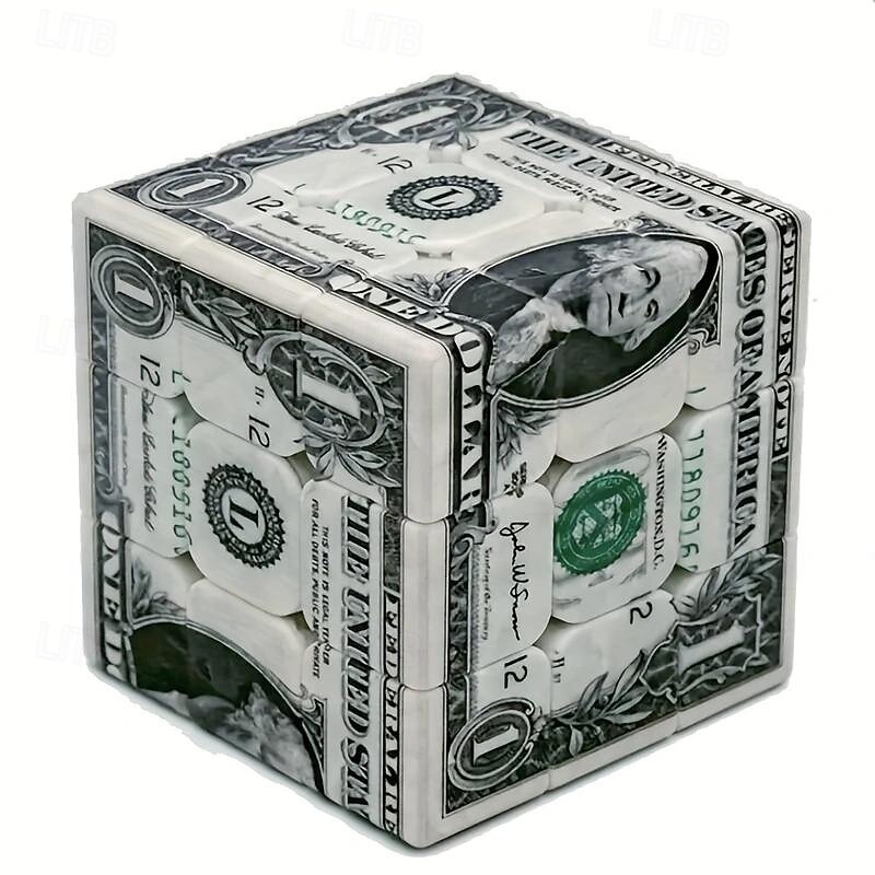 1pc Infinity Magic Cube - Challenge Your Brain with Speed Cube, One Dollar Coin Pattern, Endless Puzzle Fun for Teens and Adults, Improves Problem-Solving Skills and Hand-Eye Coordination, Perfect Gif3