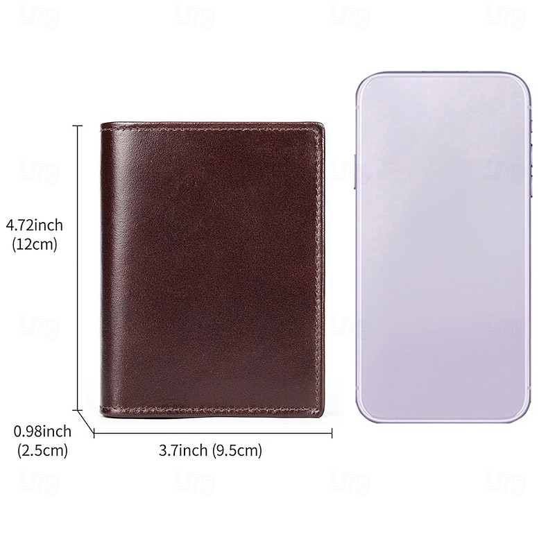 Men's Wallet Coin Purse Credit Card Holder Wallet Envelope Bag Cowhide Shopping Daily Large Capacity Waterproof Lightweight Black Coffee3