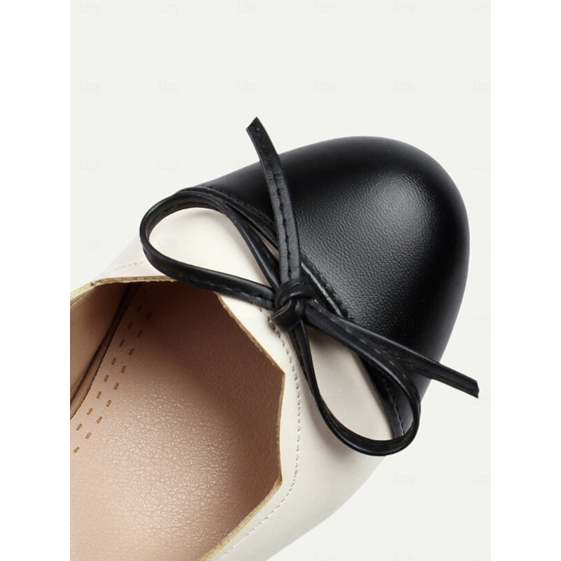 Women's Vintage Two-Tone Chunky Heels with Ankle Strap and Bow Detail – Retro Style Shoes for Special Occasions4