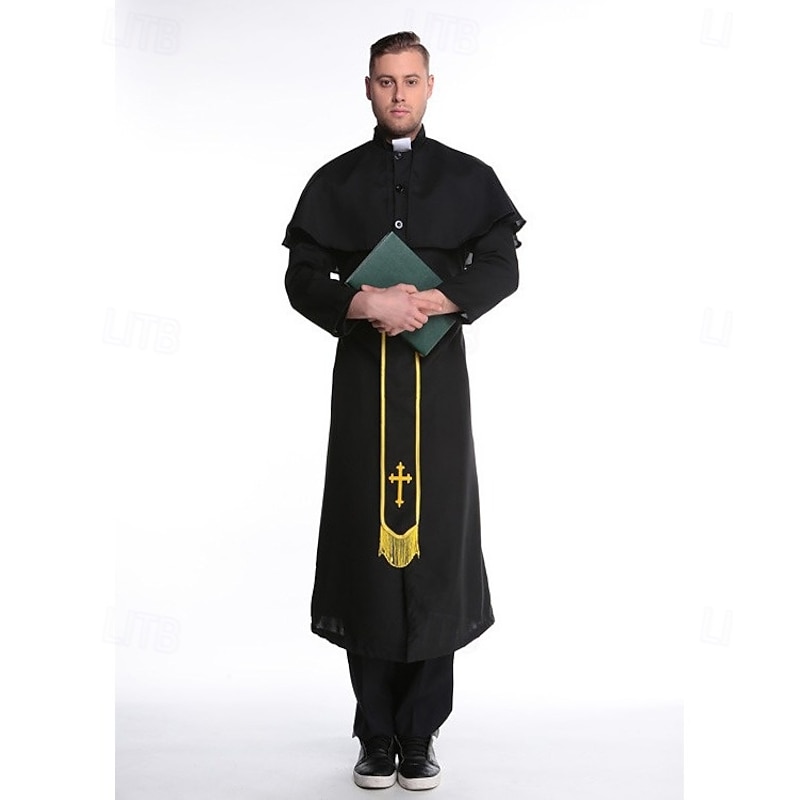 Nun Priest Halloween Cosplay Costume Couples' Costumes Couples Cosplay Sexy Costume Adults' Men's Women's Carnival Masquerade Easy Halloween Costumes Dress Up3