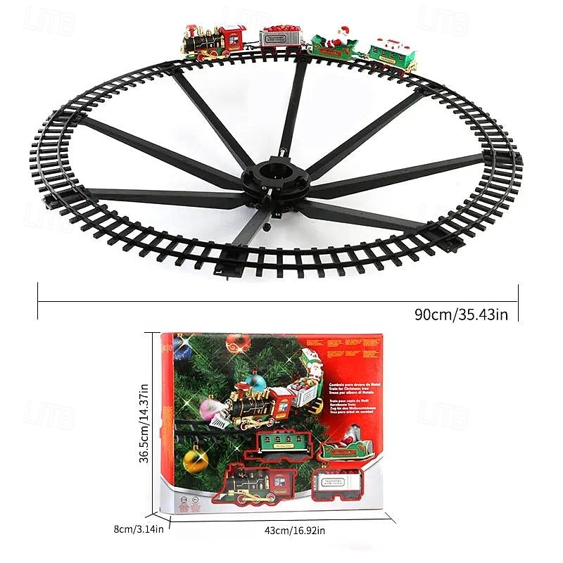 Christmas Train Set - Electric Christmas Decoration with Sound and Light for Christmas Tree, Rail Car, Gift Toys, and Peripheral Products for Thanksgiving and Holiday Season4
