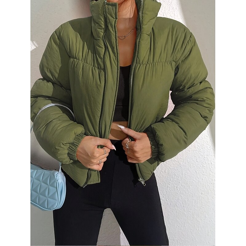 Women's Tunic Dressy Tops Solid Color Elegant Daily Long Sleeve V Neck Army Green Spring Fall Winter