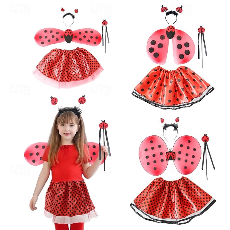 Ladybug Halloween Cosplay Costume Funny Costumes Carnival Costume Cosplay Kid's Girls' Carnival Masquerade Mardi Gras Performance Party Halloween Easy Halloween Costumes Dress Up