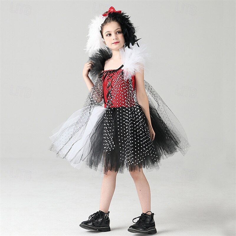 Girls' 3D Multi Color Dress Sleeveless Summer Spring Performance Party Gothic Halloween Custome Kids 4-12 Years A Line Dress Tulle Dress Knee-length Regular Fit2