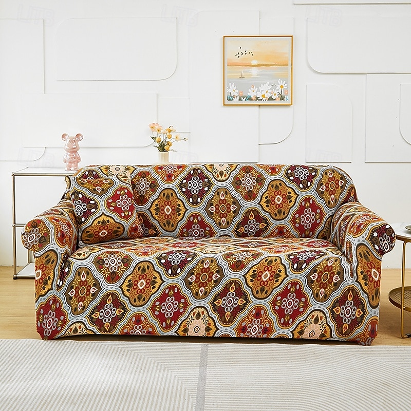 Printed Sofa Cover Elastic Sofa Slipcover for L-Shaped Couches Stylish and Durable Furniture Protector Ideal for Refreshing Your Living Room Decor with a Unique Design