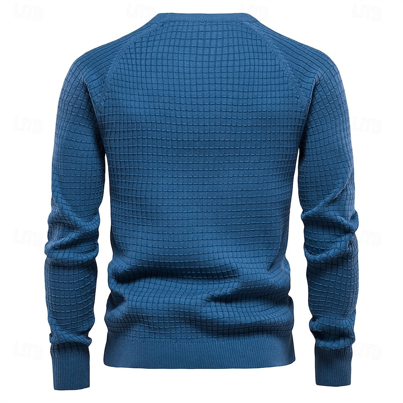 100% Cotton Men Sweaters Soild Color O-neck High Quality Mesh Pullovers Male New Winter Autumn Basic Sweaters for Men2