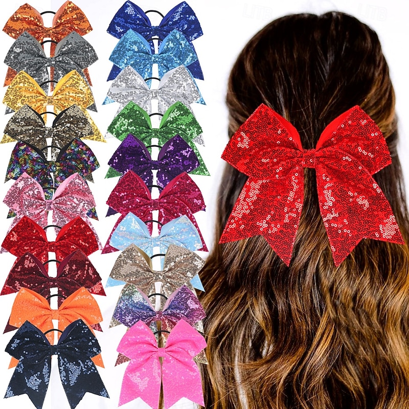 1PC Glitter Bow Clip Sequin Bling Party Hair Accessories for Women Teens Girls Kids