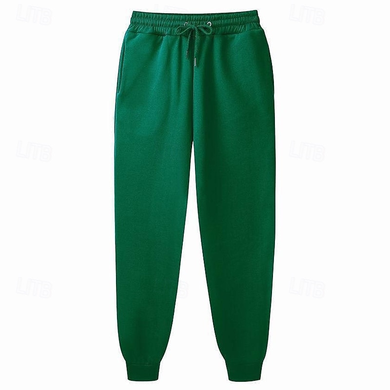 Men's Fleece Pants Sweatpants Joggers Trousers Pocket Drawstring Elastic Waist Plain Comfort Outdoor Daily Going out Fashion Streetwear Black Blue2