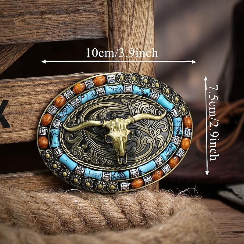 Men's Belt Buckle Buckle Bronze Alloy Vintage Style Retro Vintage Cow Daily Religious Celebrations2