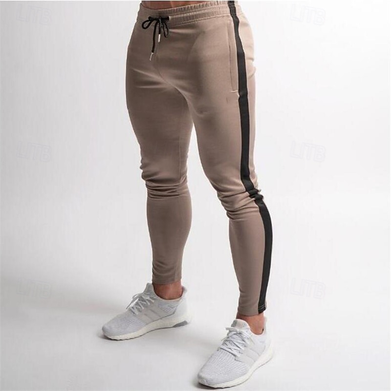 Men's Sweatpants Joggers Trousers Pocket Drawstring Elastic Waist Color Block Comfort Sports Outdoor Daily Fashion Casual Black / Red Black Micro-elastic