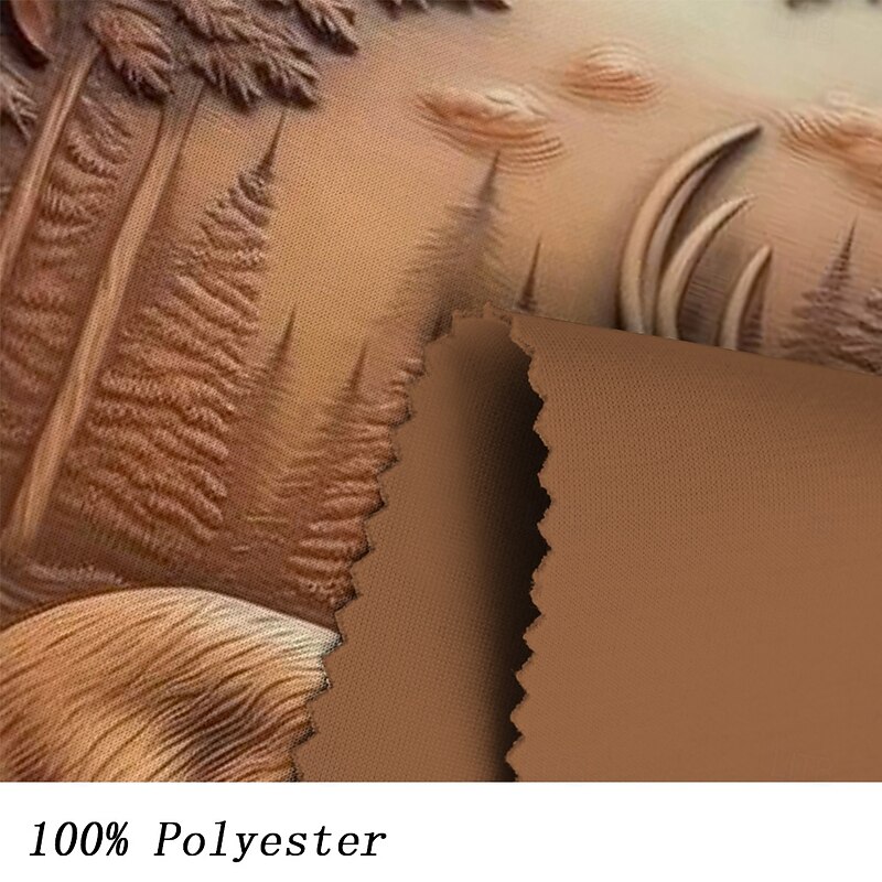 Men's Deer Hoodie Hoodies Sweatshirt Fashion Casual Long Sleeve Hooded Vacation Streetwear Brown Print Front Pocket Spring &  Fall Designer3