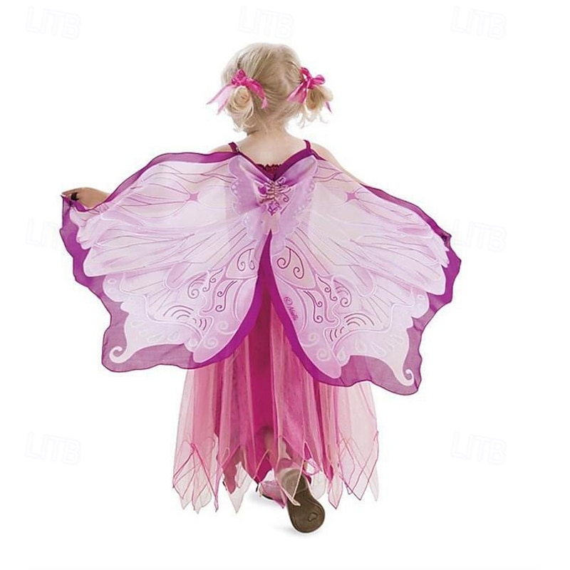 Butterfly Halloween Cosplay Costume Cloak Cosplay Kid's Girls' Mardi Gras Performance Party Halloween Easy Halloween Costumes Dress Up2