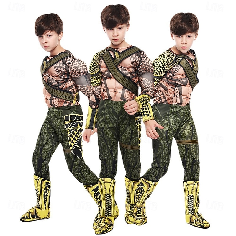 Aquaman Masquerade Cosplay Costume Movie Cosplay for Boys Kid's Carnival Performance Party