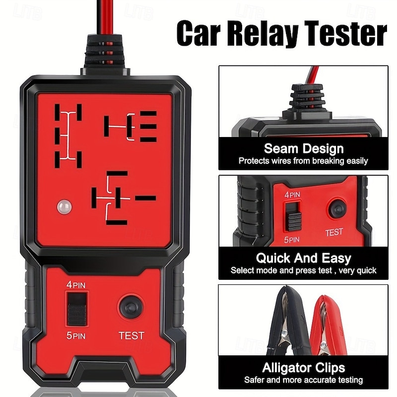 12V Automobile Relay Tester - Electronic Battery & Generator Diagnostic Tool, Universal Check Analyzer2