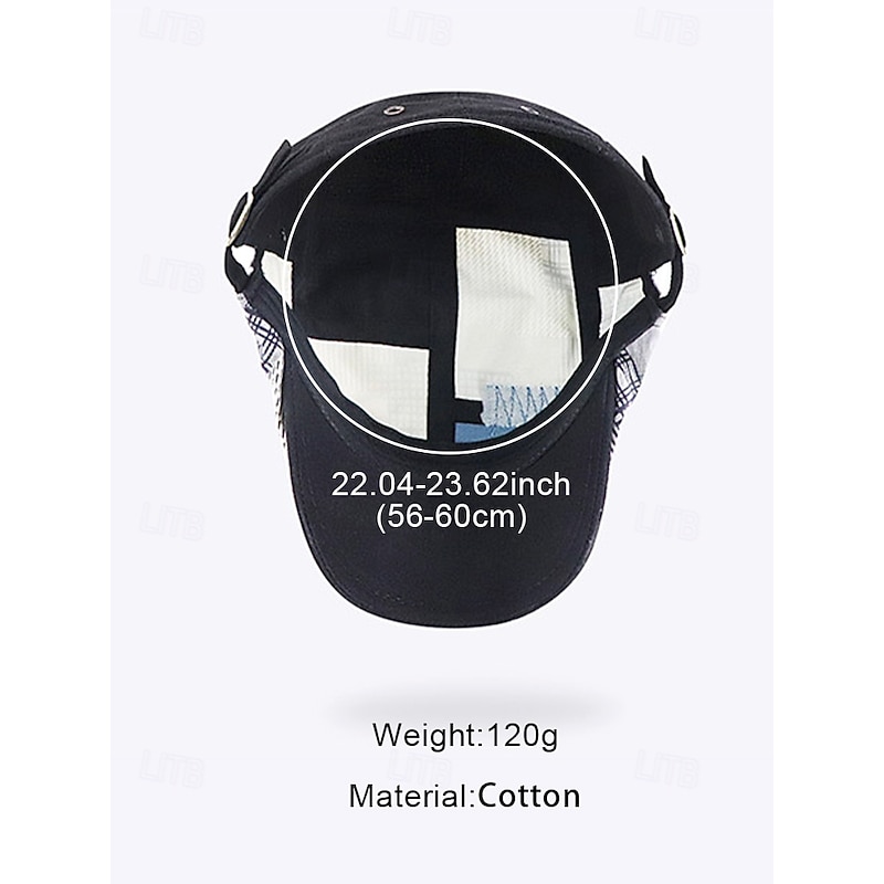 Men's Vintage Patchwork Flat Cap – Casual Cotton Newsboy Hat for Stylish Daily Wear4