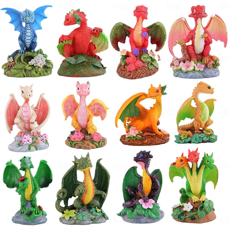 Resin Dragonfly Dinosaur Figurine Adorable Garden Decor for Your Yard, Unique Home & Patio Ornament, Perfect for Gardening Enthusiast4