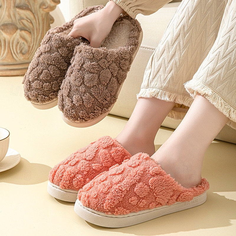 Household Cotton Slippers for Women & Men Thick Sole, Warm Winter Slippers with Non-Slip Design Cute Couple Slippers for Comfort4