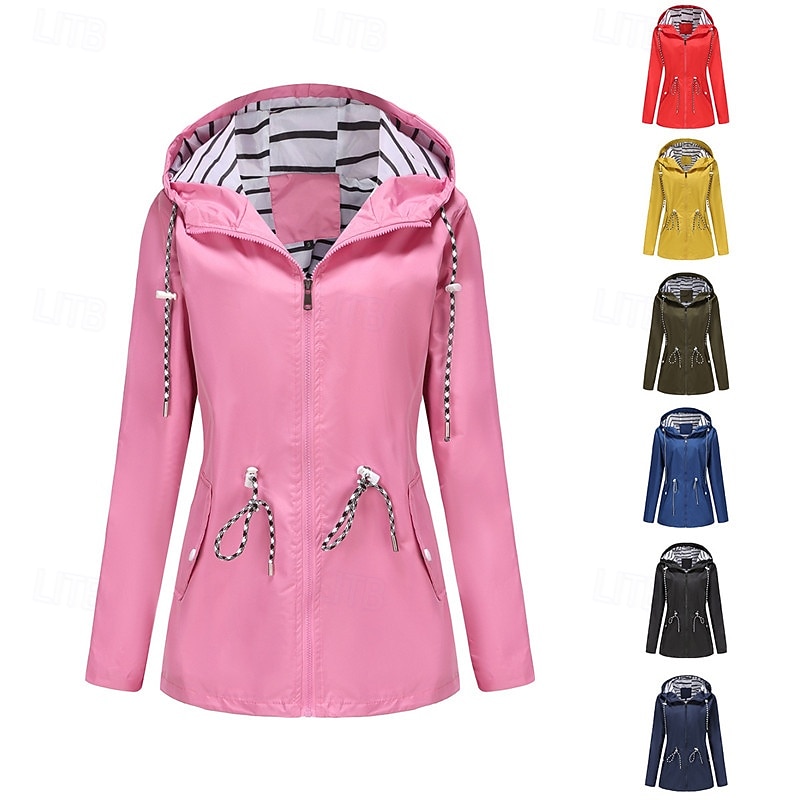 Women's Hiking Jacket Winter Outdoor Windproof Multi-Pockets Front Zipper Water Repellent Lightweight Jacket Full Zip Camping / Hiking / Caving Winter Sports Black Yellow Pink Red Dark Navy