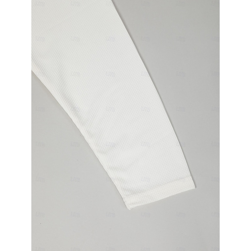 Men's Waffle Shirt T Shirt Tee Top Long Sleeve Shirt Long Sleeve Hooded Spring &  Fall Plain Fashion Designer Basic Hooded Vacation Street Going out White Top Tee for Men3