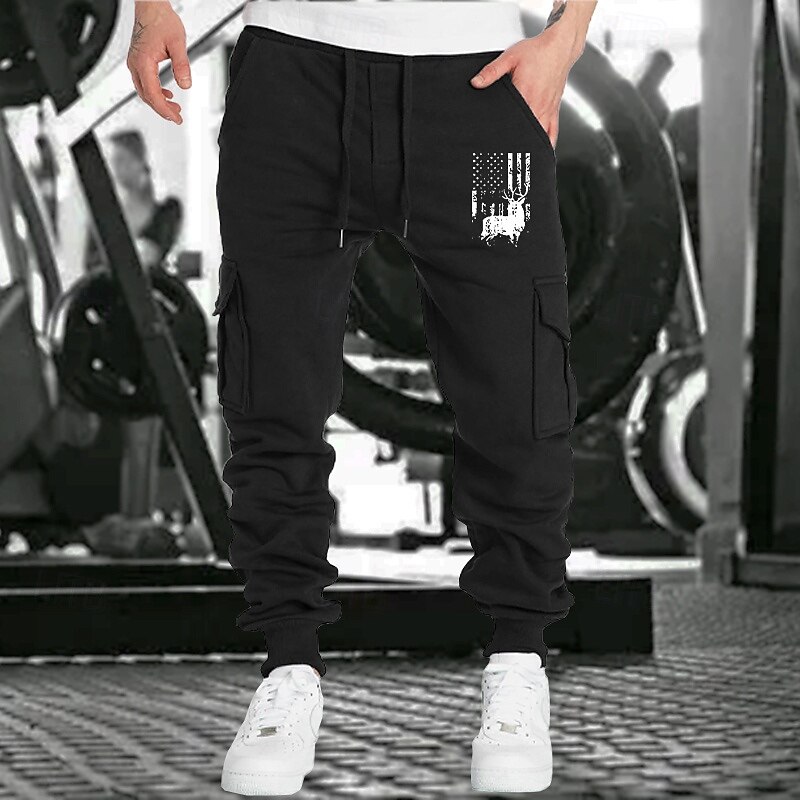 Men's Joggers Sweatpants Running Pants Athletic Pants Track Pants Pocket Elastic Waistband Pants / Trousers Outdoor Sports & Outdoor Athletic Fall Thermal Warm Soft Marathon Running Workout Tailored3