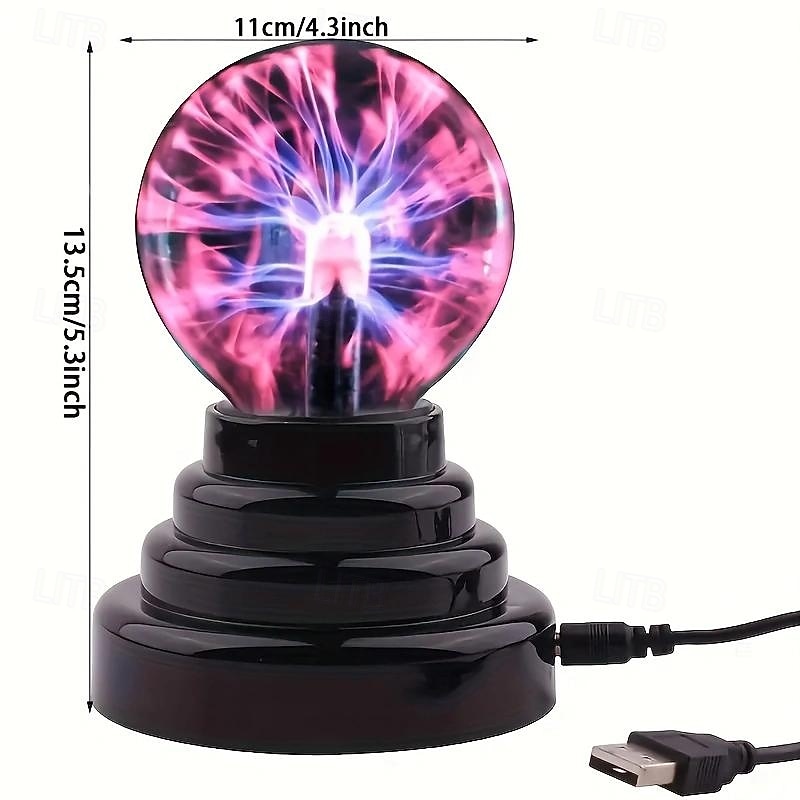 1pc Plasma Ball Light, 5 Inches, Touch And Sound Activated Lightning Globe, Magical, Interactive, Mood Setting, Fun And Science Lamp, Prop For Parties, Craft Art Decor, Birthday Thanksgivings Christma2
