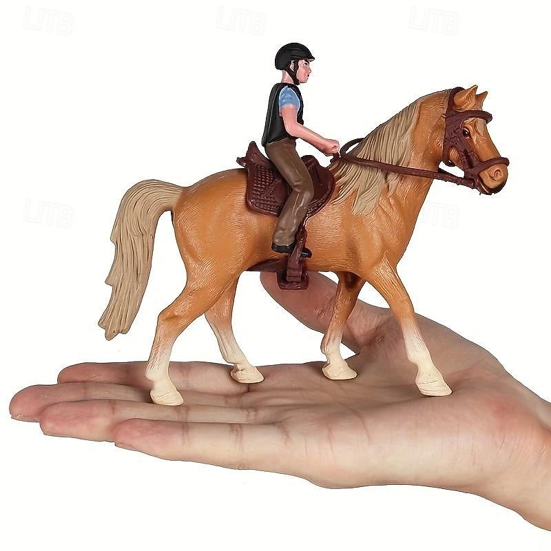 Farm Ranch Horse Club Playset - Horseback Riding Doll Animal Playset with Rider and Stable Enclosure - Educational Toys for Girls and Boys, Christmas Day Gifts, Children's Play House Toys, Detailed Fa4